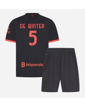 Billige Fotballdrakt AC Milan Koni De Winter #5 Replika Tredjedraktsett Barn 2026-27 Kortermet (med bukser)